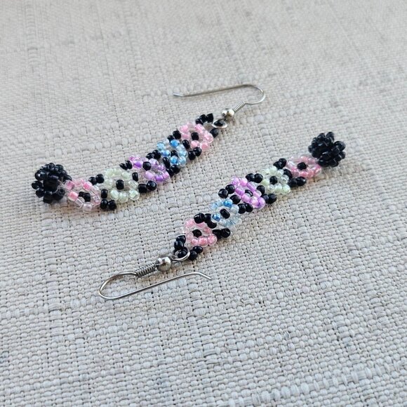 Women Earrings Multi Color Beads Drop Down Fashion Jewelry Earrings - Picture 7 of 10